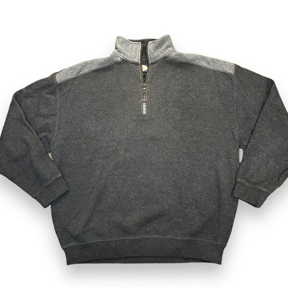 Tommy Bahama Other - Tommy Bahama Men's Quarter Zip Knit Pullover Sweater Gray Cotton Size Large